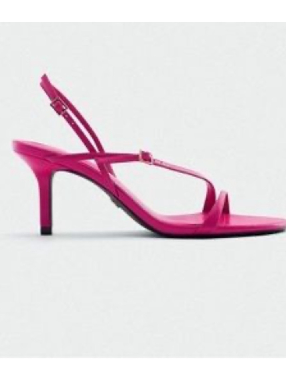 Zara Fuchsia Strappy Mid-Heel Sandal